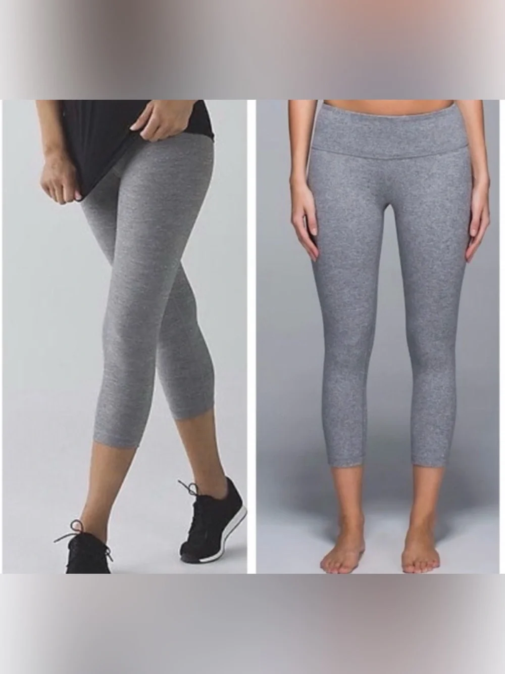 Lululemon Ladies Lightly Heathered Gray Wunder Under Crop Capri Leggings 8